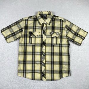 Avirex Shirt Mens Large Yellow Plaid Casual Streetwear‎ Everyday Skater Workwear